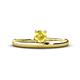 1 - Celeste Bold 5.00 mm Round Lab Created Yellow Sapphire Solitaire Asymmetrical Stackable Ring 