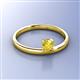 2 - Celeste Bold 5.00 mm Round Lab Created Yellow Sapphire Solitaire Asymmetrical Stackable Ring 