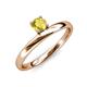 4 - Celeste Bold 5.00 mm Round Lab Created Yellow Sapphire Solitaire Asymmetrical Stackable Ring 