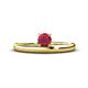 1 - Celeste Bold 5.00 mm Round Ruby Solitaire Asymmetrical Stackable Ring 