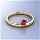 2 - Celeste Bold 5.00 mm Round Ruby Solitaire Asymmetrical Stackable Ring 