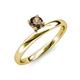 3 - Celeste Bold 5.00 mm Round Smoky Quartz Solitaire Asymmetrical Stackable Ring 