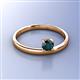 3 - Celeste Bold 5.00 mm Round London Blue Topaz Solitaire Asymmetrical Stackable Ring 