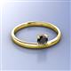 2 - Celeste Bold 5.00 mm Round Black Diamond Solitaire Asymmetrical Stackable Ring 