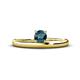 1 - Celeste Bold 5.00 mm Round Blue Diamond Solitaire Asymmetrical Stackable Ring 
