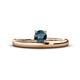 1 - Celeste Bold 5.00 mm Round Blue Diamond Solitaire Asymmetrical Stackable Ring 