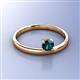 2 - Celeste Bold 5.00 mm Round Blue Diamond Solitaire Asymmetrical Stackable Ring 