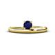 1 - Celeste Bold 5.00 mm Round Blue Sapphire Solitaire Asymmetrical Stackable Ring 