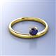 2 - Celeste Bold 5.00 mm Round Blue Sapphire Solitaire Asymmetrical Stackable Ring 