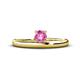 1 - Celeste Bold 5.00 mm Round Lab Created Pink Sapphire Solitaire Asymmetrical Stackable Ring 