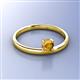 2 - Celeste Bold 5.00 mm Round Citrine Solitaire Asymmetrical Stackable Ring 