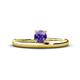 1 - Celeste Bold 5.00 mm Round Iolite Solitaire Asymmetrical Stackable Ring 