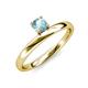 3 - Celeste Bold 5.00 mm Round Aquamarine Solitaire Asymmetrical Stackable Ring 