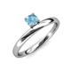 3 - Celeste Bold 5.00 mm Round Blue Topaz Solitaire Asymmetrical Stackable Ring 