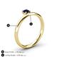 5 - Celeste Bold 5.00 mm Round Blue Sapphire Solitaire Asymmetrical Stackable Ring 
