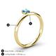 5 - Celeste Bold 5.00 mm Round Blue Topaz Solitaire Asymmetrical Stackable Ring 