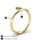 4 - Celeste Bold 5.00 mm Round Peridot Solitaire Asymmetrical Stackable Ring 