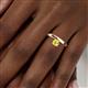 7 - Celeste Bold 5.00 mm Round Lab Created Yellow Sapphire Solitaire Asymmetrical Stackable Ring 
