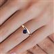 5 - Celeste Bold 5.00 mm Round Blue Sapphire Solitaire Asymmetrical Stackable Ring 