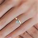 6 - Celeste Bold 5.00 mm Round Aquamarine Solitaire Asymmetrical Stackable Ring 