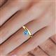 5 - Celeste Bold 5.00 mm Round Blue Topaz Solitaire Asymmetrical Stackable Ring 