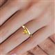 5 - Celeste Bold 5.00 mm Round Citrine Solitaire Asymmetrical Stackable Ring 