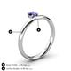 5 - Celeste Bold 5.00 mm Round Iolite Solitaire Asymmetrical Stackable Ring 