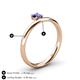 5 - Celeste Bold 5.00 mm Round Iolite Solitaire Asymmetrical Stackable Ring 
