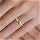 5 - Celeste Bold 5.00 mm Round Peridot Solitaire Asymmetrical Stackable Ring 