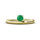 1 - Celeste Bold 5.00 mm Round Emerald Solitaire Asymmetrical Stackable Ring 