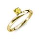 3 - Celeste Bold 5.00 mm Round Lab Created Yellow Sapphire Solitaire Asymmetrical Stackable Ring 