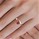 6 - Celeste Bold 5.00 mm Round Ruby Solitaire Asymmetrical Stackable Ring 