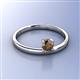 2 - Celeste Bold 5.00 mm Round Smoky Quartz Solitaire Asymmetrical Stackable Ring 