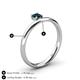 5 - Celeste Bold 5.00 mm Round London Blue Topaz Solitaire Asymmetrical Stackable Ring 