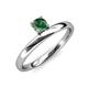 4 - Celeste Bold 5.00 mm Round Created Alexandrite Solitaire Asymmetrical Stackable Ring 