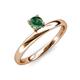 4 - Celeste Bold 5.00 mm Round Created Alexandrite Solitaire Asymmetrical Stackable Ring 
