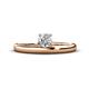 1 - Celeste Bold 0.50 ct GIA Certified Natural Diamond Round (5.00 mm) Solitaire Asymmetrical Stackable Ring 