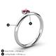 4 - Celeste Bold 5.00 mm Round Rhodolite Garnet Solitaire Asymmetrical Stackable Ring 