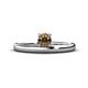 1 - Celeste Bold 5.00 mm Round Smoky Quartz Solitaire Asymmetrical Stackable Ring 