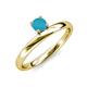 3 - Celeste Bold 5.00 mm Round Turquoise Solitaire Asymmetrical Stackable Ring 