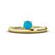 1 - Celeste Bold 5.00 mm Round Turquoise Solitaire Asymmetrical Stackable Ring 