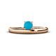 1 - Celeste Bold 5.00 mm Round Turquoise Solitaire Asymmetrical Stackable Ring 