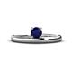 1 - Celeste Bold 5.00 mm Round Blue Sapphire Solitaire Asymmetrical Stackable Ring 