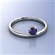 2 - Celeste Bold 5.00 mm Round Blue Sapphire Solitaire Asymmetrical Stackable Ring 