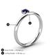 4 - Celeste Bold 5.00 mm Round Blue Sapphire Solitaire Asymmetrical Stackable Ring 
