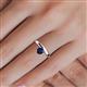 5 - Celeste Bold 5.00 mm Round Blue Sapphire Solitaire Asymmetrical Stackable Ring 