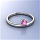 2 - Celeste Bold 5.00 mm Round Lab Created Pink Sapphire Solitaire Asymmetrical Stackable Ring 