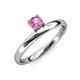3 - Celeste Bold 5.00 mm Round Lab Created Pink Sapphire Solitaire Asymmetrical Stackable Ring 