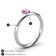 4 - Celeste Bold 5.00 mm Round Lab Created Pink Sapphire Solitaire Asymmetrical Stackable Ring 
