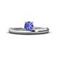 1 - Celeste Bold 5.00 mm Round Tanzanite Solitaire Asymmetrical Stackable Ring 